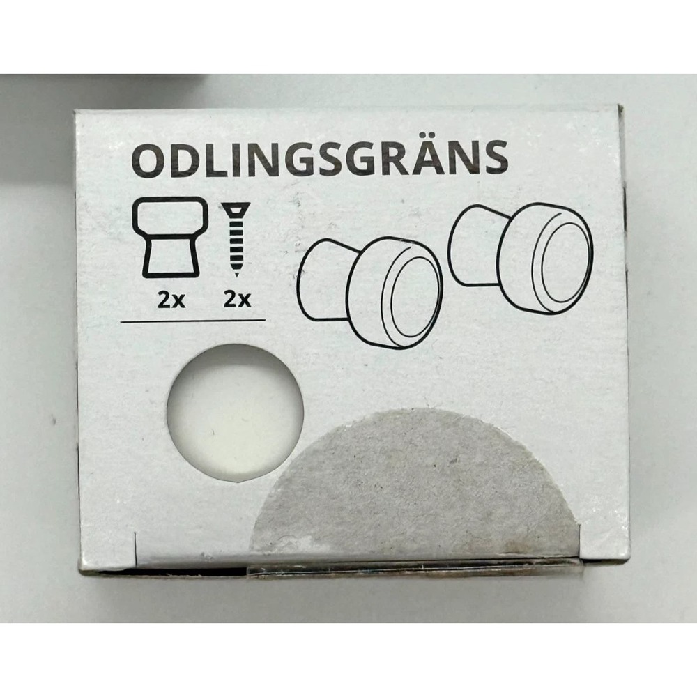 2 Pack IKEA ODLINGSGRANS ODLINGSGRÄNS Knob White 1 1/16" New 005.965.33